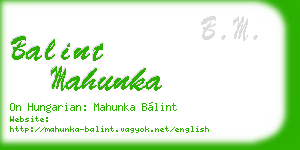 balint mahunka business card
